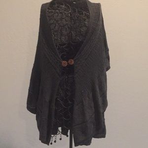 Women’s sweater charcoal gray XL one button